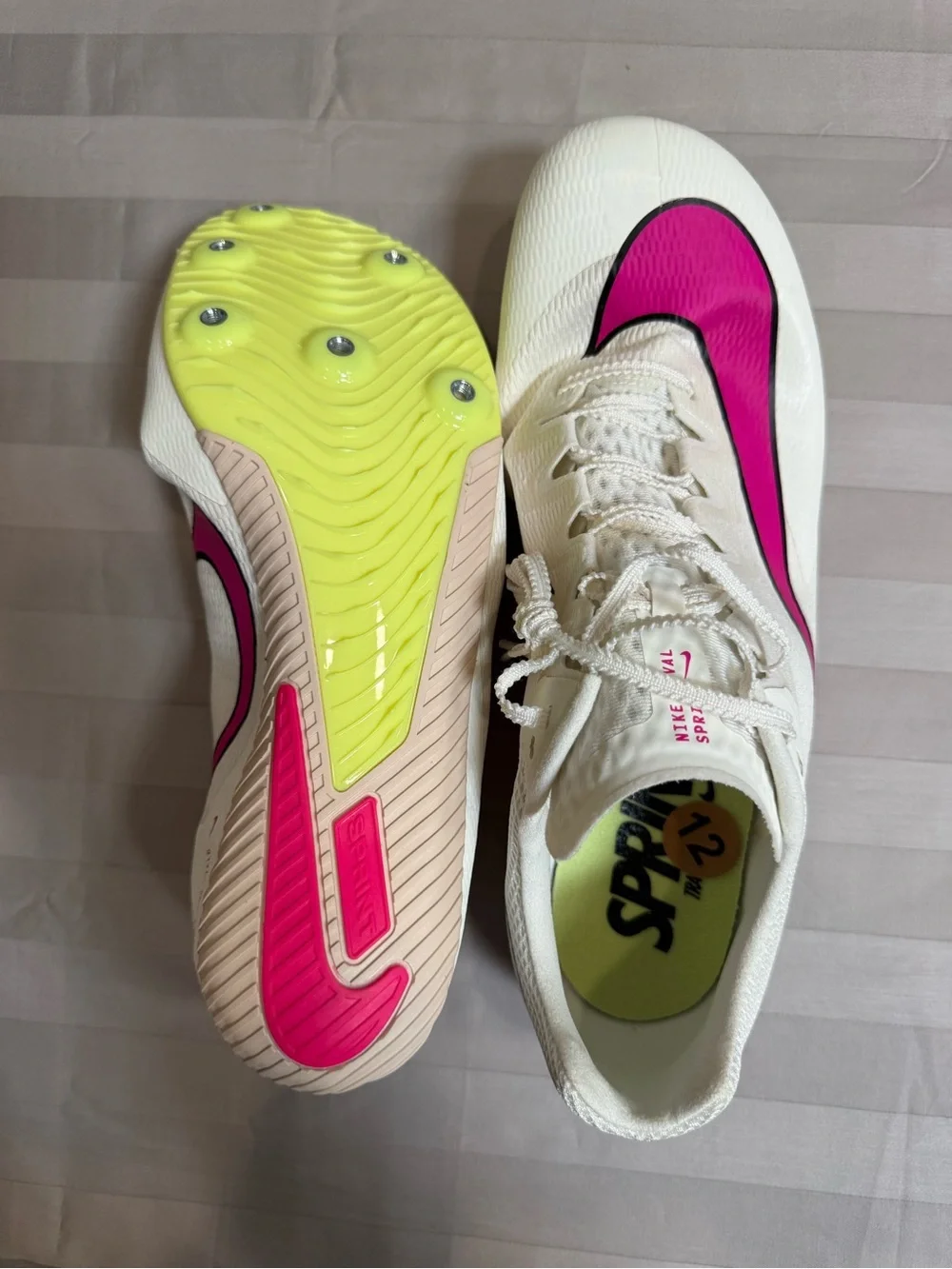 Nike Zoom Superfly Elite 2 Track Shoes Running Spikes White/Pink Size 12